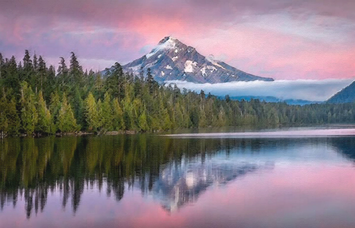 watercolor of mount hood